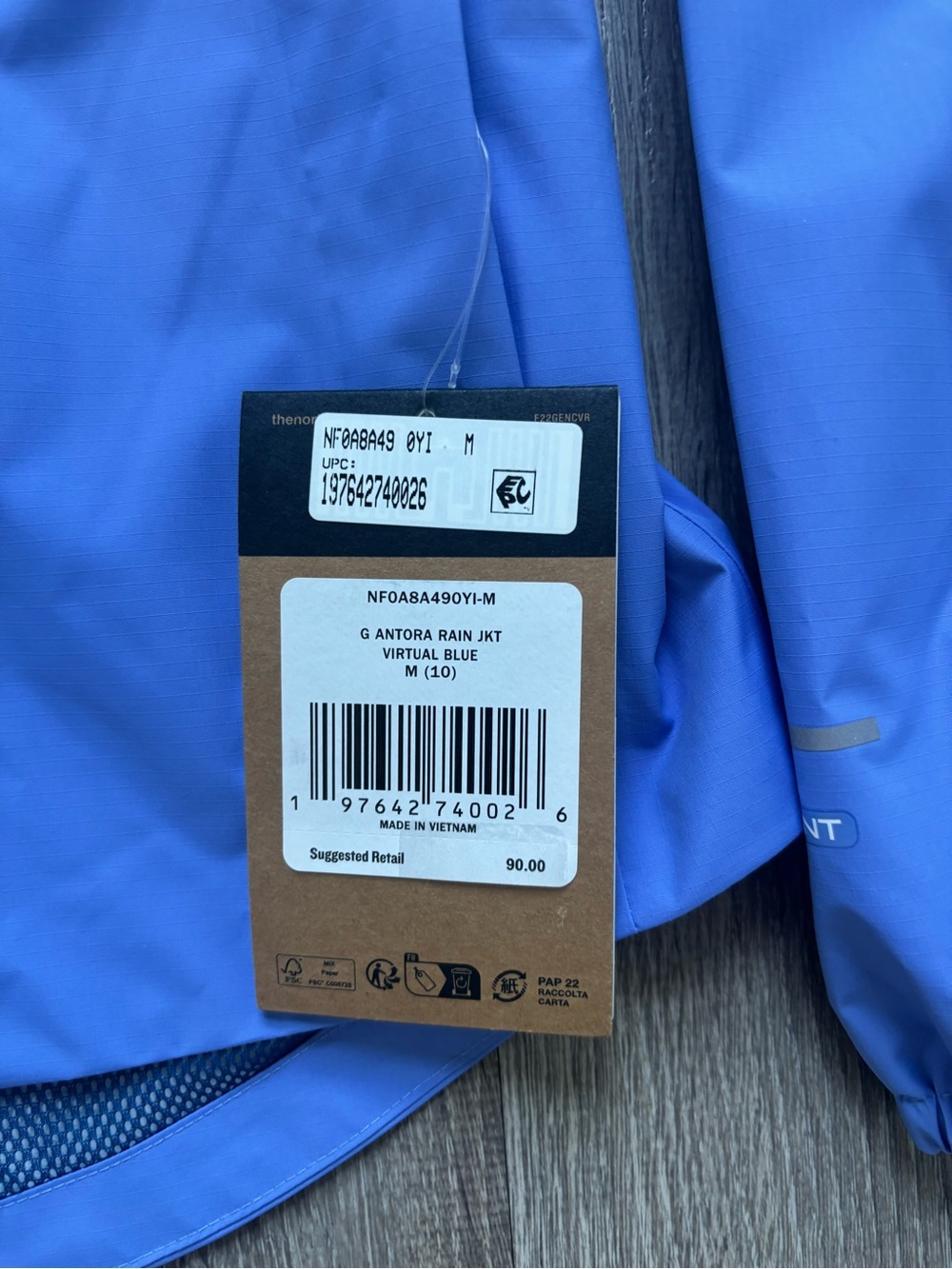 NWT The North Face Girls' Two-Tone Antora Hooded Raincoat Size M (10) - Picture 2 of 3